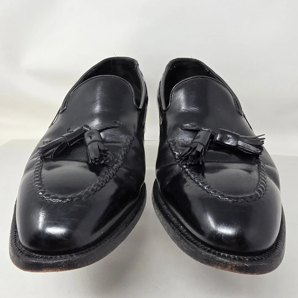 Johnston & Murphy Tassel Loafers Mens 10 D Aristocraft Black Leather Dress Shoes